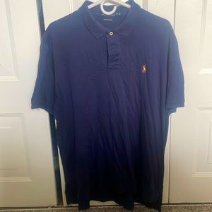 Polo Ralph Lauren XL pima soft touch short sleeve navy blue dress shirt